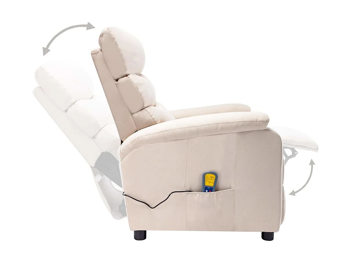 Fauteuil inclinable de massage Crème Tissu 6