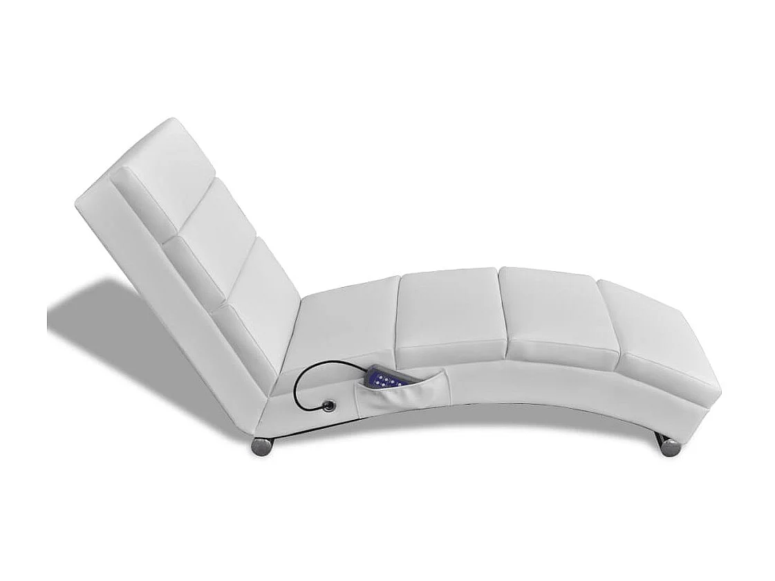 Chaise longue de massage Blanc Similicuir