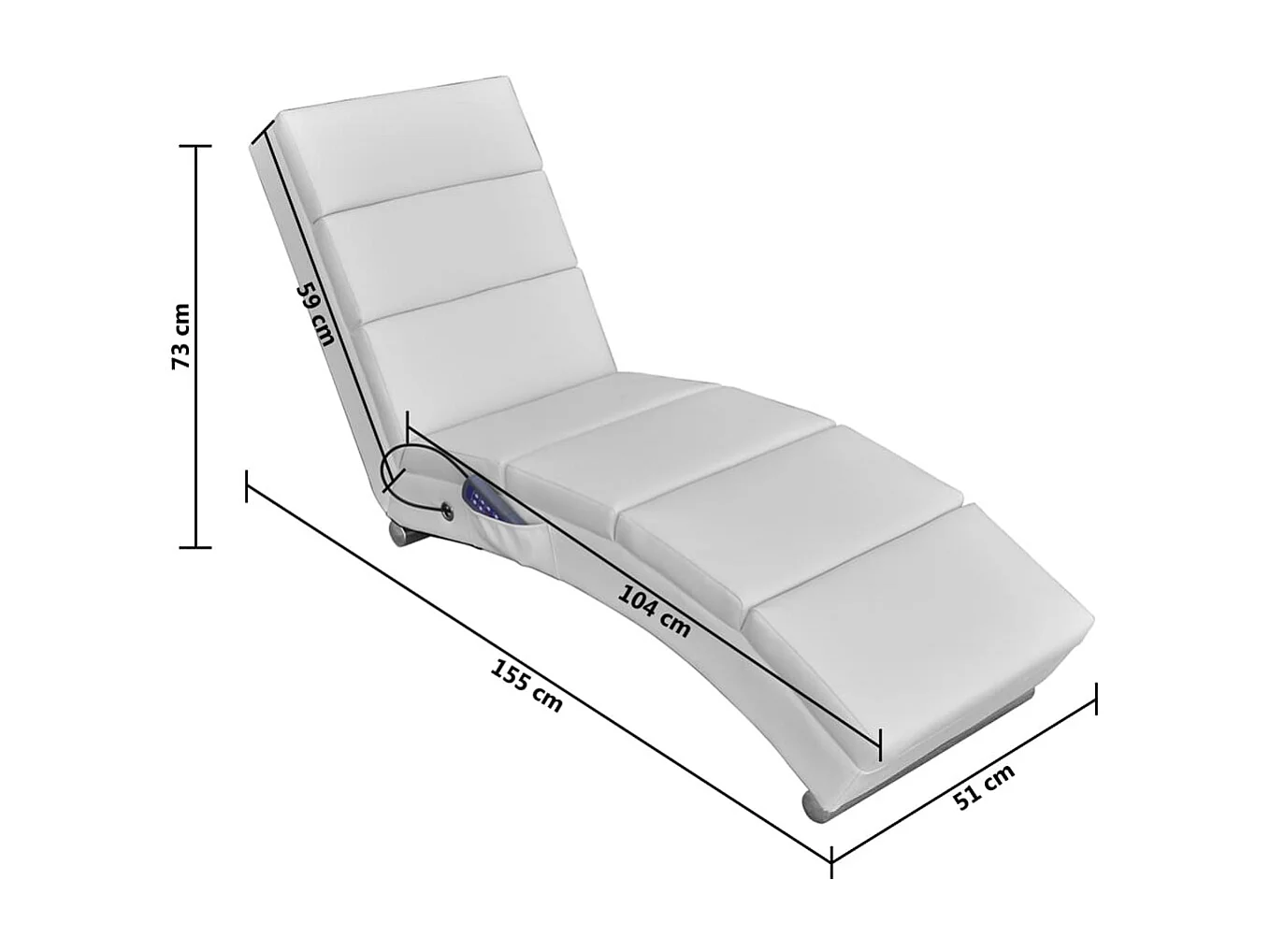 Chaise longue de massage Blanc Similicuir