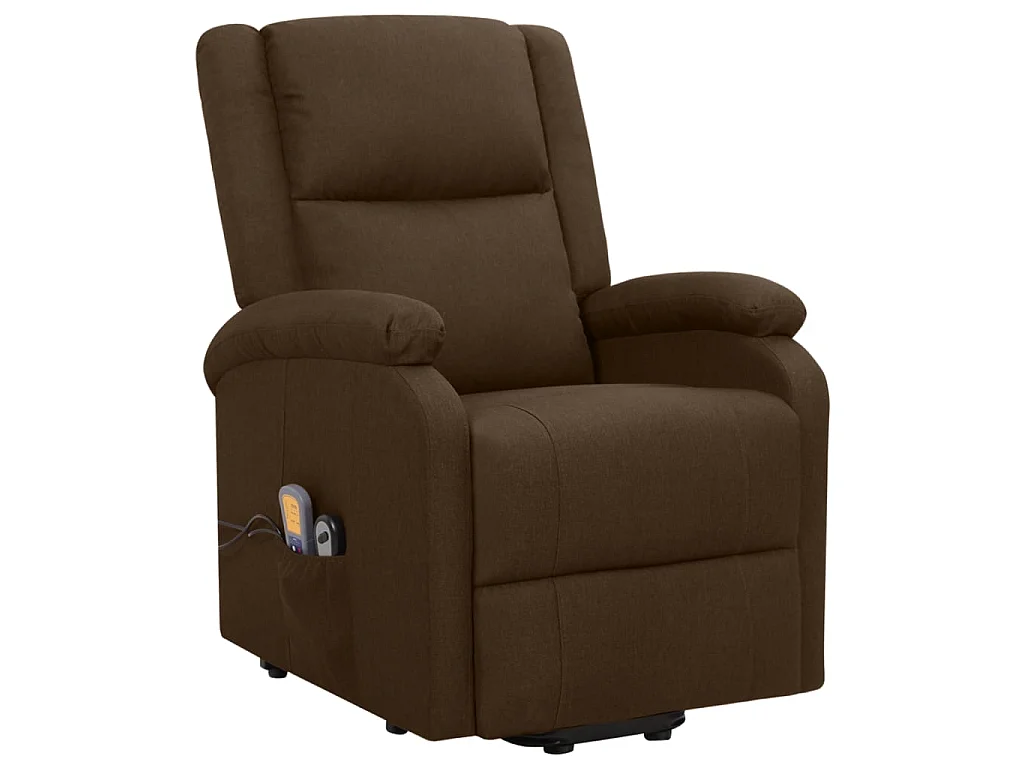 Fauteuil de massage inclinable Marron foncé Tissu 15