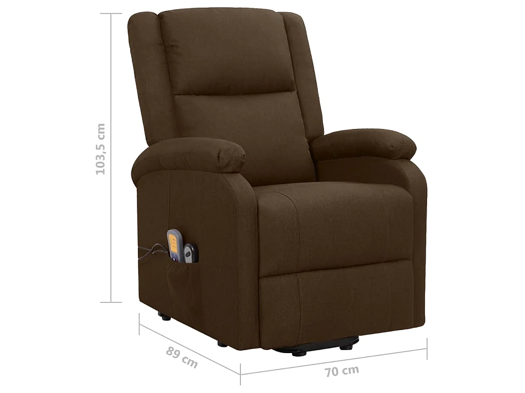 Fauteuil de massage inclinable Marron foncé Tissu 15
