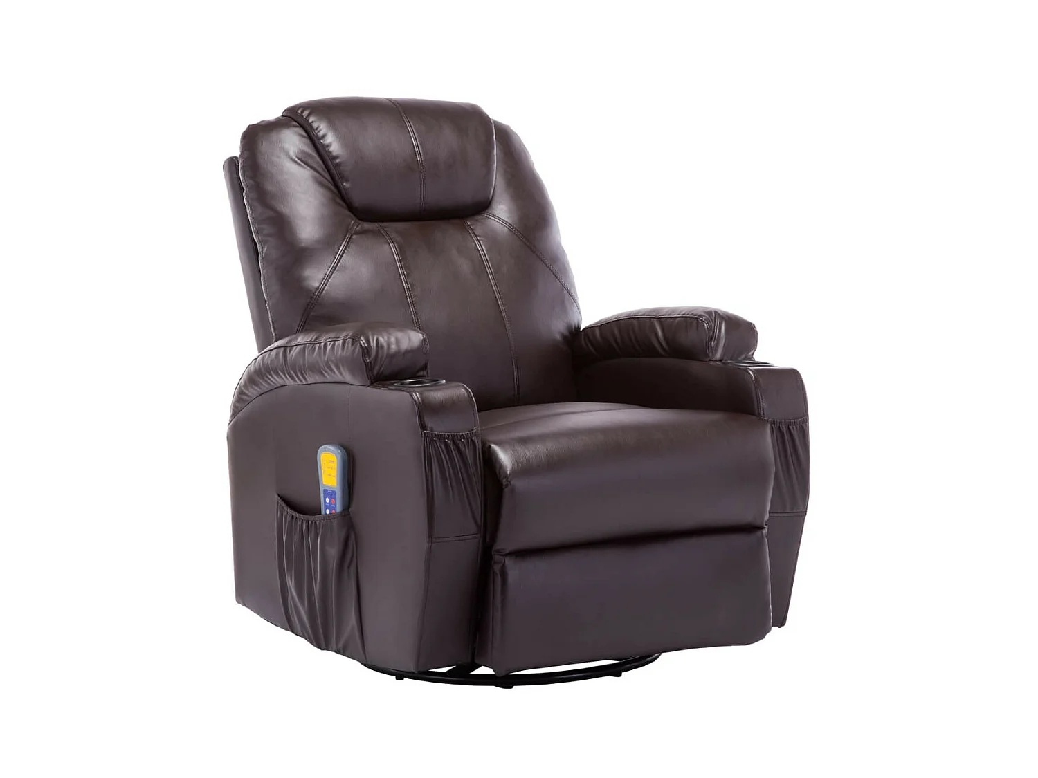 Fauteuil de massage inclinable électrique simili cuir marron Ripau