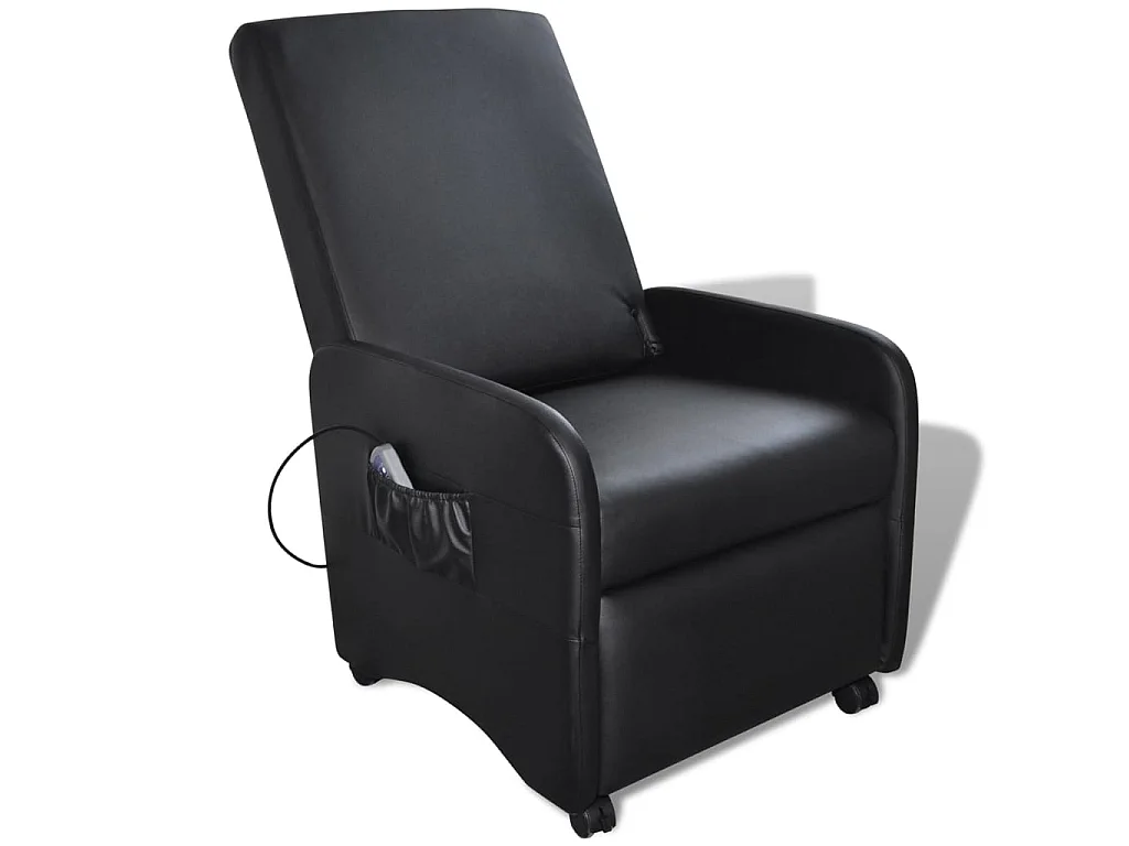 Fauteuil de massage Noir Similicuir 8
