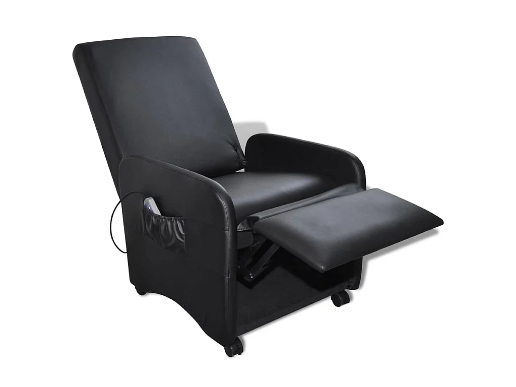 Fauteuil de massage Noir Similicuir 8