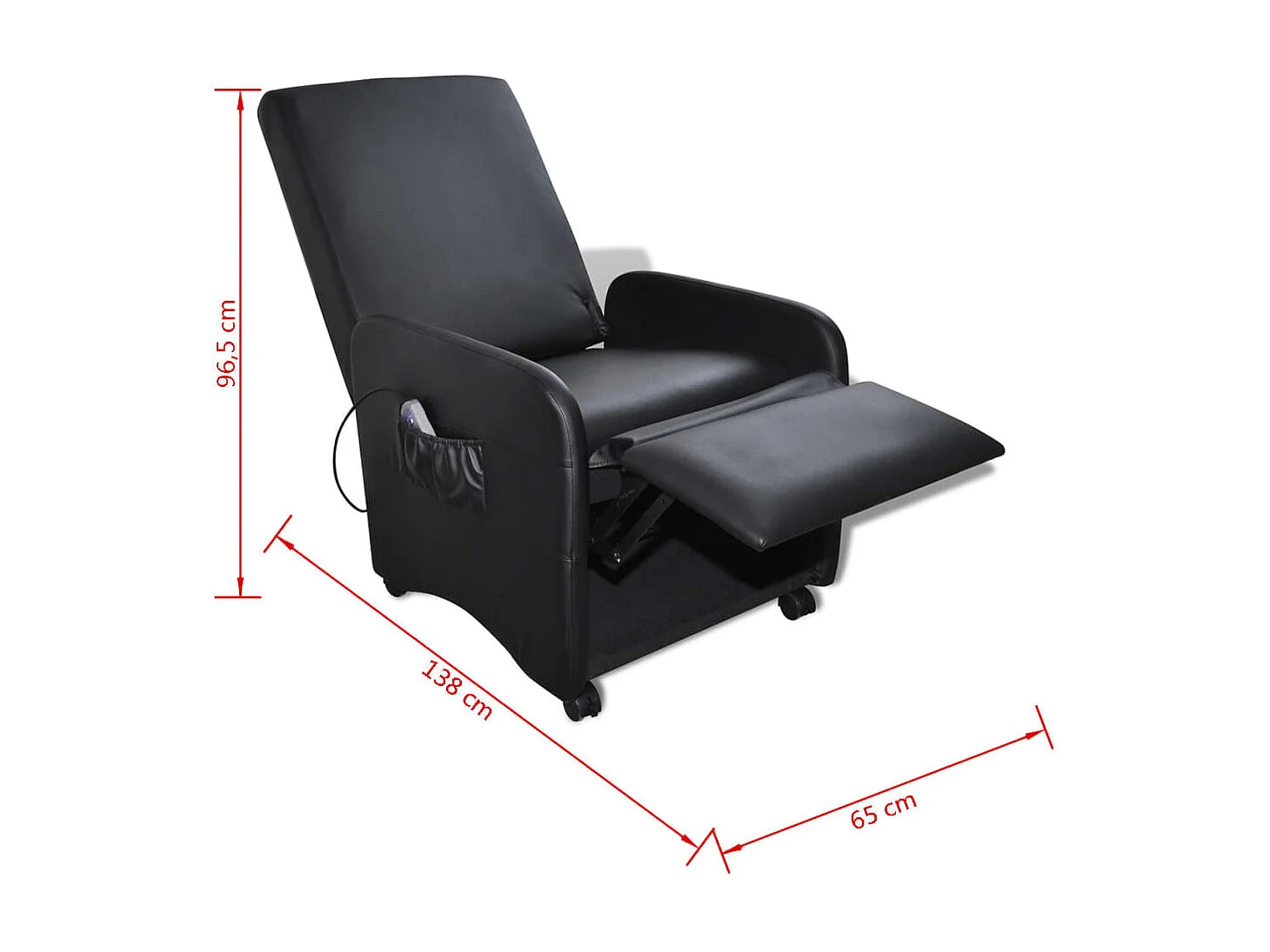 Fauteuil de massage Noir Similicuir 8