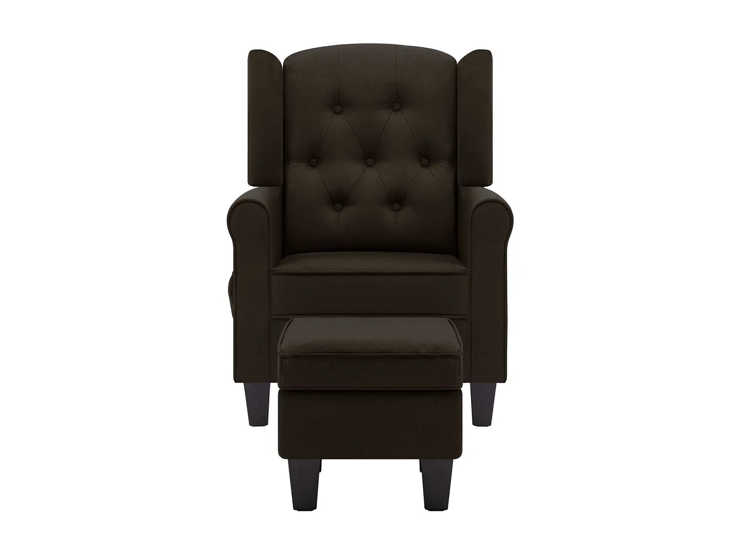 Fauteuil de massage avec repose-pied Marron foncé Tissu