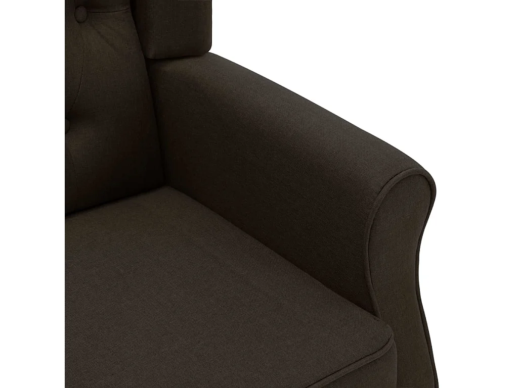 Fauteuil de massage avec repose-pied Marron foncé Tissu