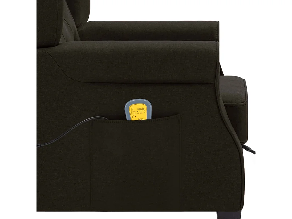 Fauteuil de massage avec repose-pied Marron foncé Tissu