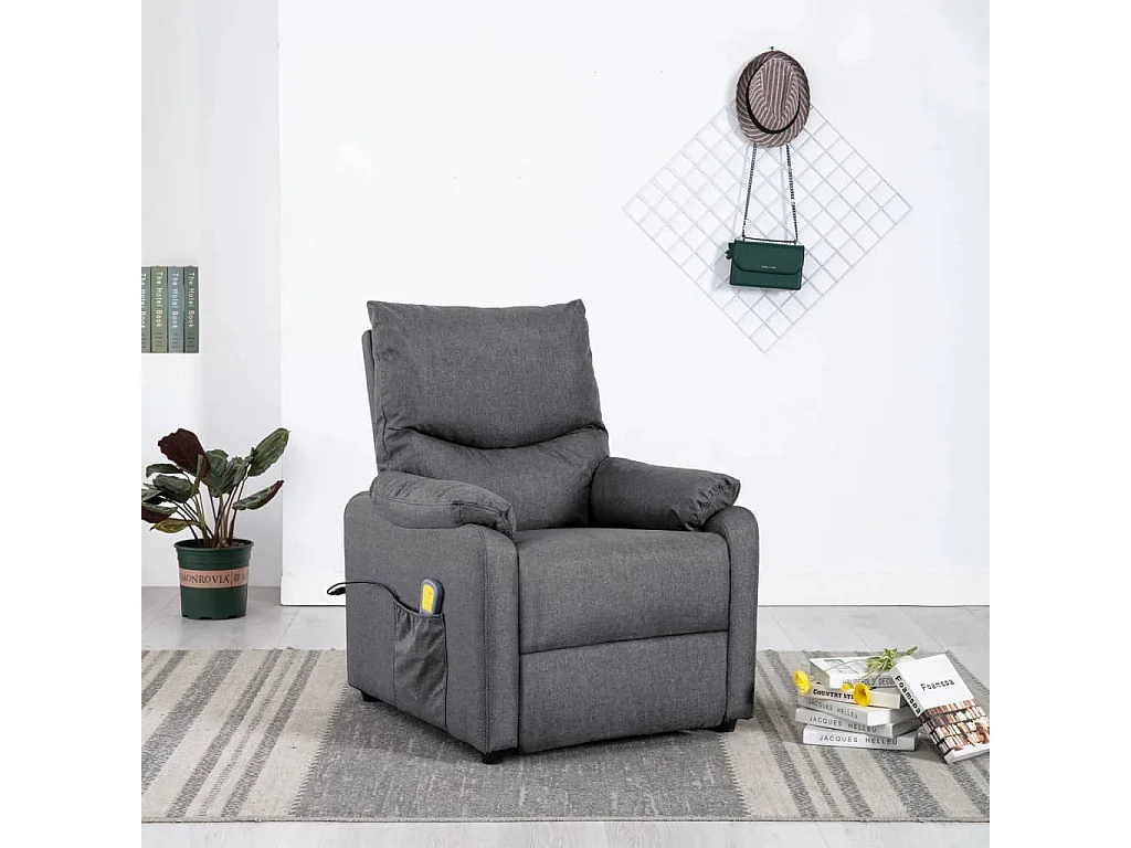 Fauteuil de massage inclinable électrique Gris foncé Tissu 11