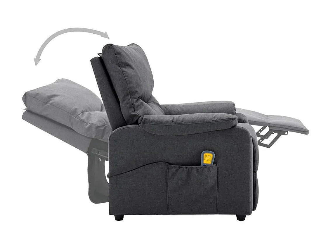 Fauteuil de massage inclinable électrique Gris foncé Tissu 11