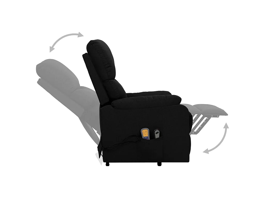 Fauteuil de massage inclinable Noir Tissu