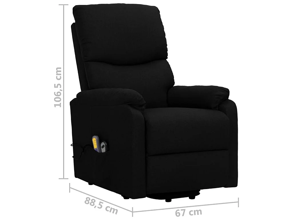 Fauteuil de massage inclinable Noir Tissu