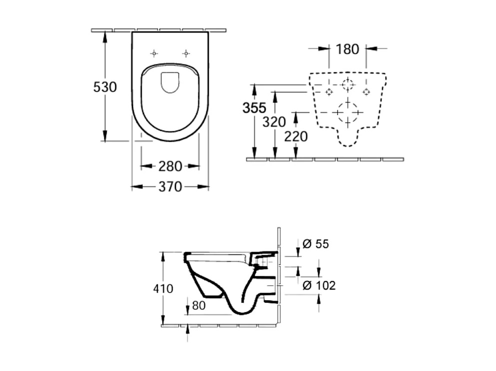 WC suspendu sans bride VILLEROY ET BOCH Architectura + abattant + bati support GROHE + plaque de commande chrome