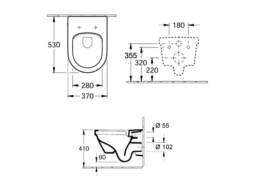 WC suspendu sans bride VILLEROY ET BOCH Architectura + abattant + bati support GROHE + plaque de commande chrome