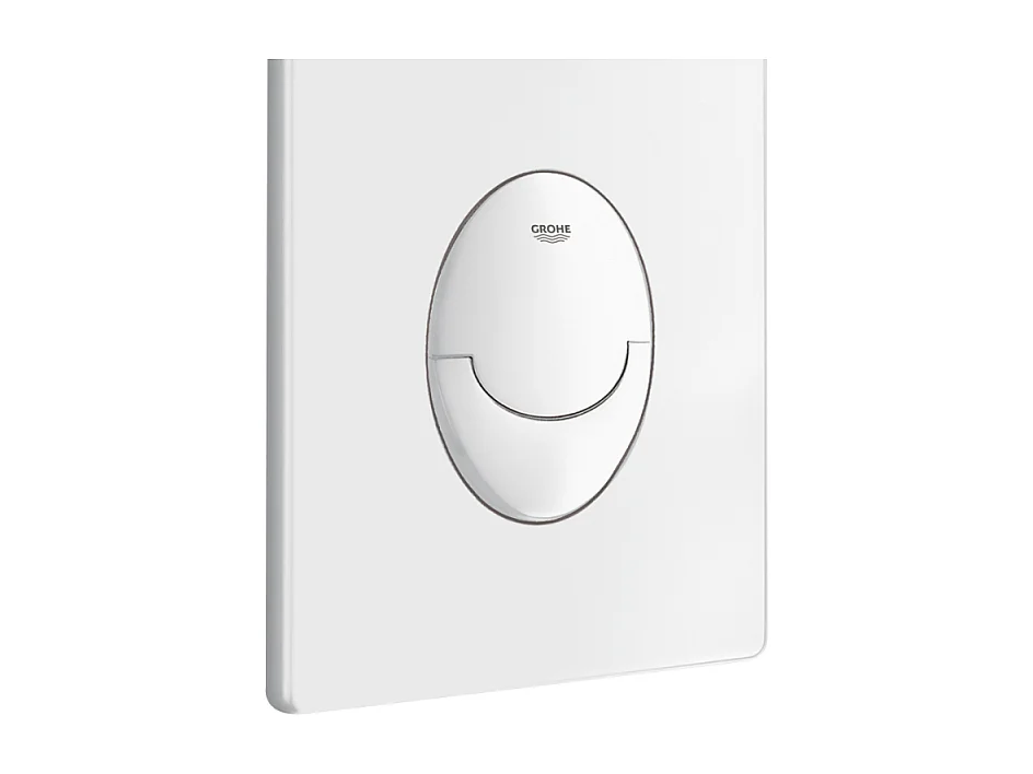 WC suspendu sans bride VILLEROY ET BOCH Architectura + abattant + bati support GROHE + plaque de commande blanche