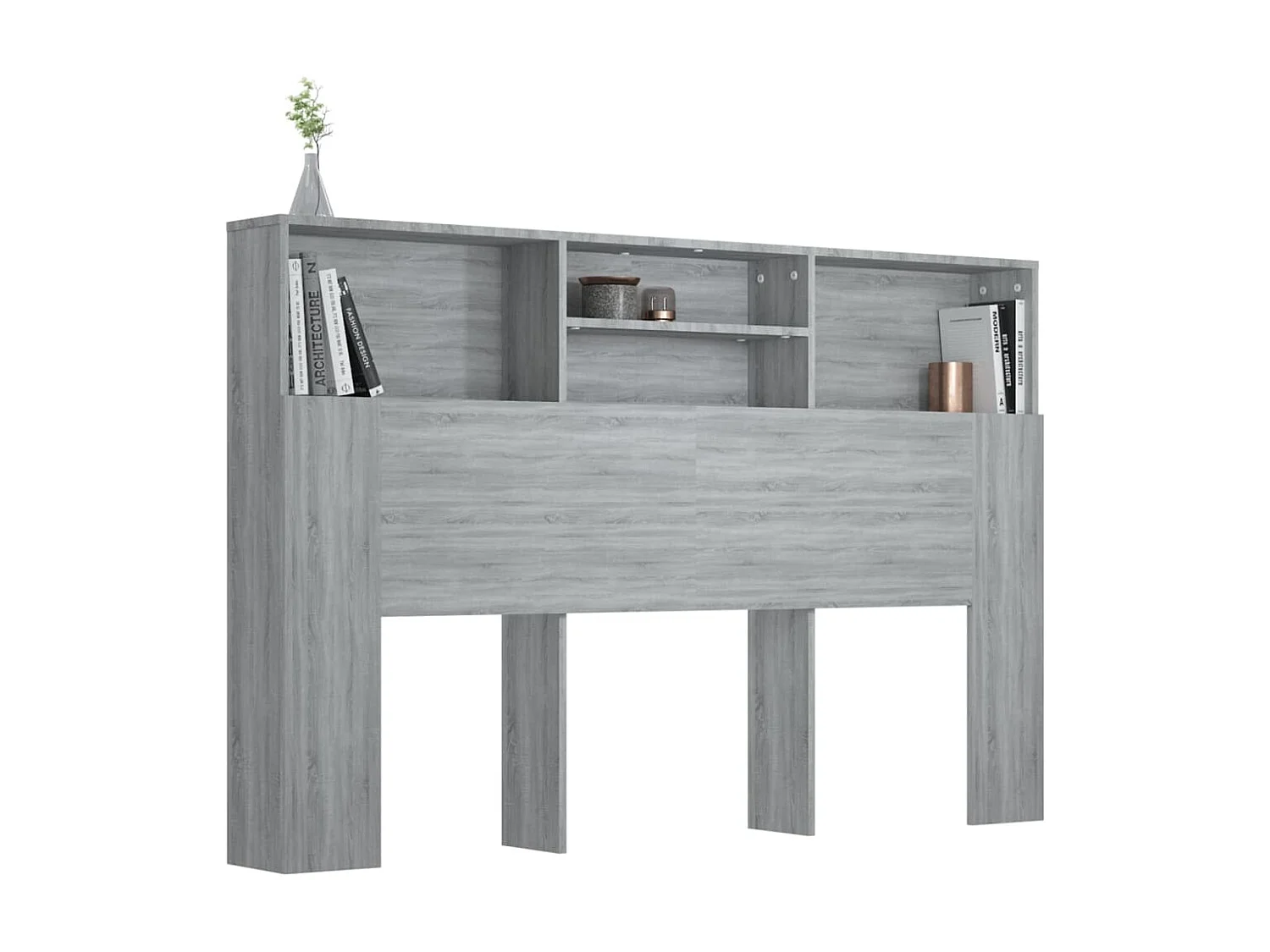 Armoire de tête de lit Sonoma gris 160x19x103,5