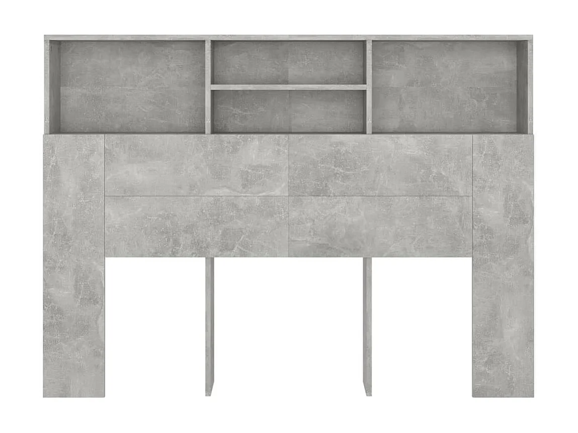 Armoire de tête de lit Gris béton 140x19x103,5