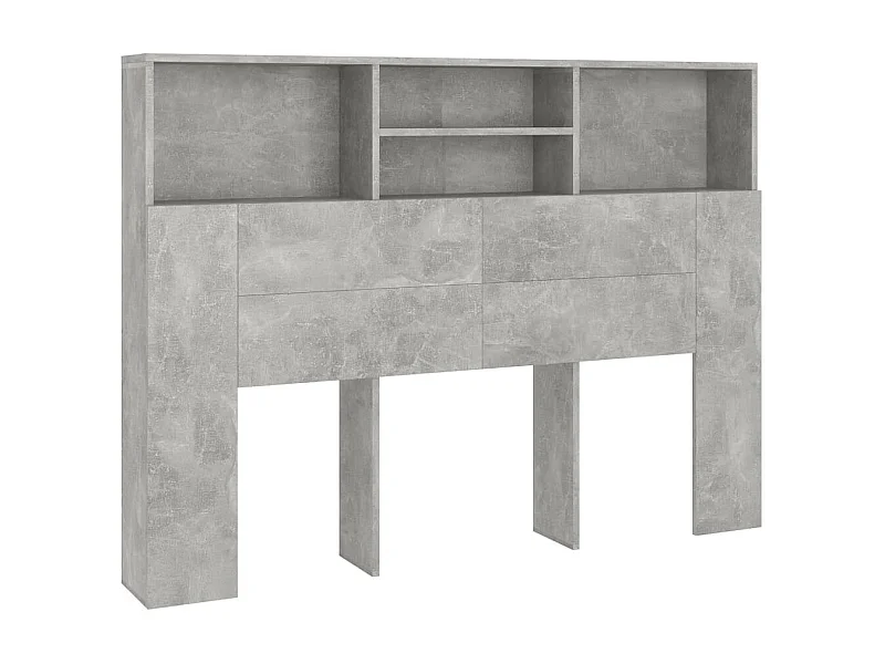 Armoire de tête de lit Gris béton 140x19x103,5