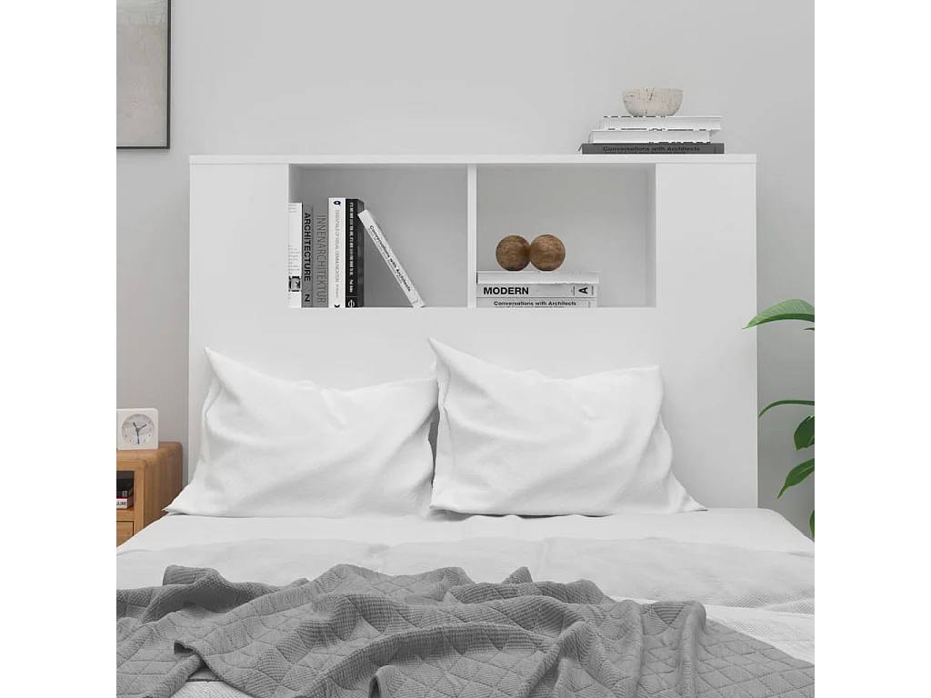 Armoire de tête de lit Blanc 100x18,5x104,5