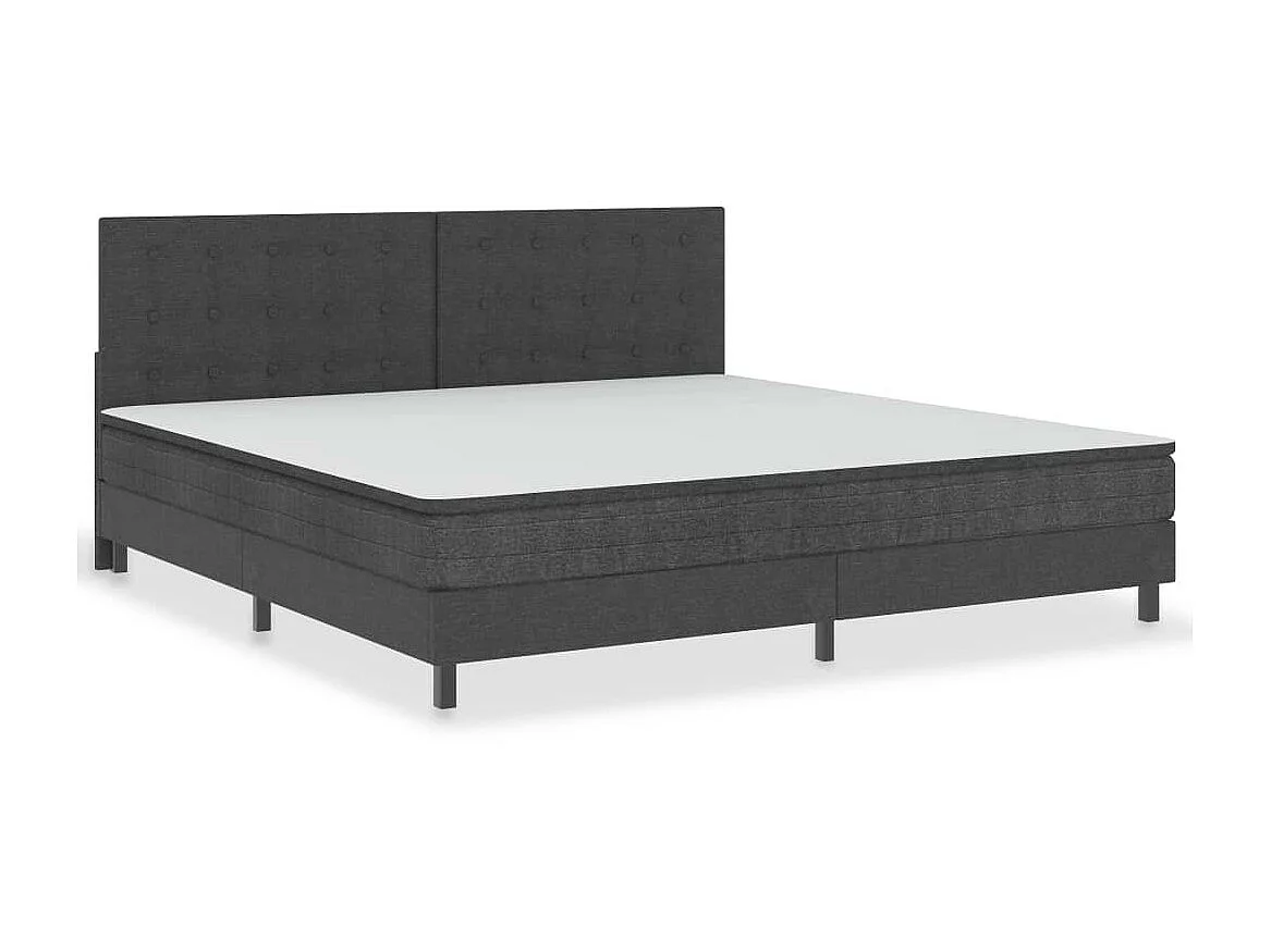 Tête de lit touffetée Gris foncé Tissu 200x200
