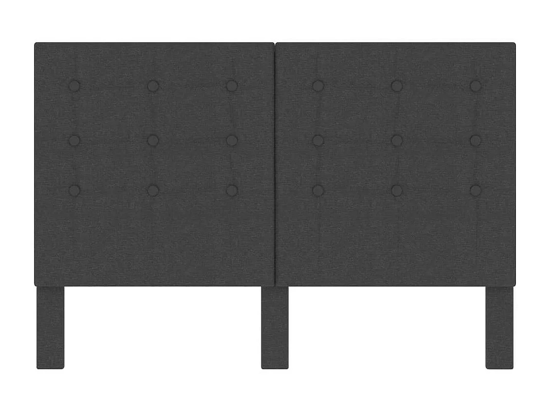 Tête de lit touffetée Gris foncé Tissu 140x200