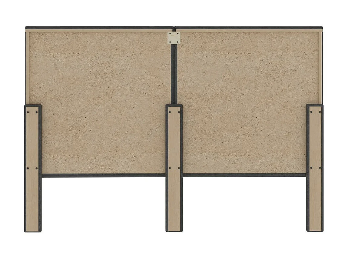 Tête de lit touffetée Gris foncé Tissu 140x200