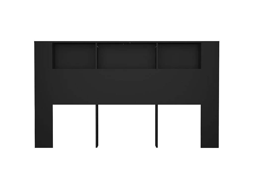 Armoire de tête de lit Noir 180x18,5x104,5