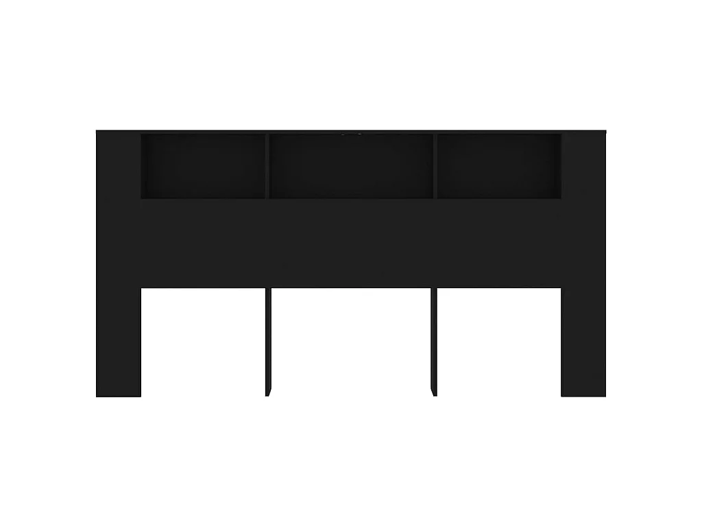 Tête de lit avec rangement Noir 200x18,5x104,5