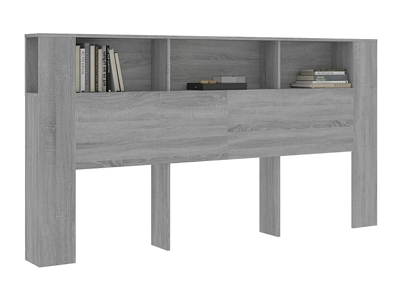 Tête de lit avec rangement Sonoma gris 200x18,5x104,5