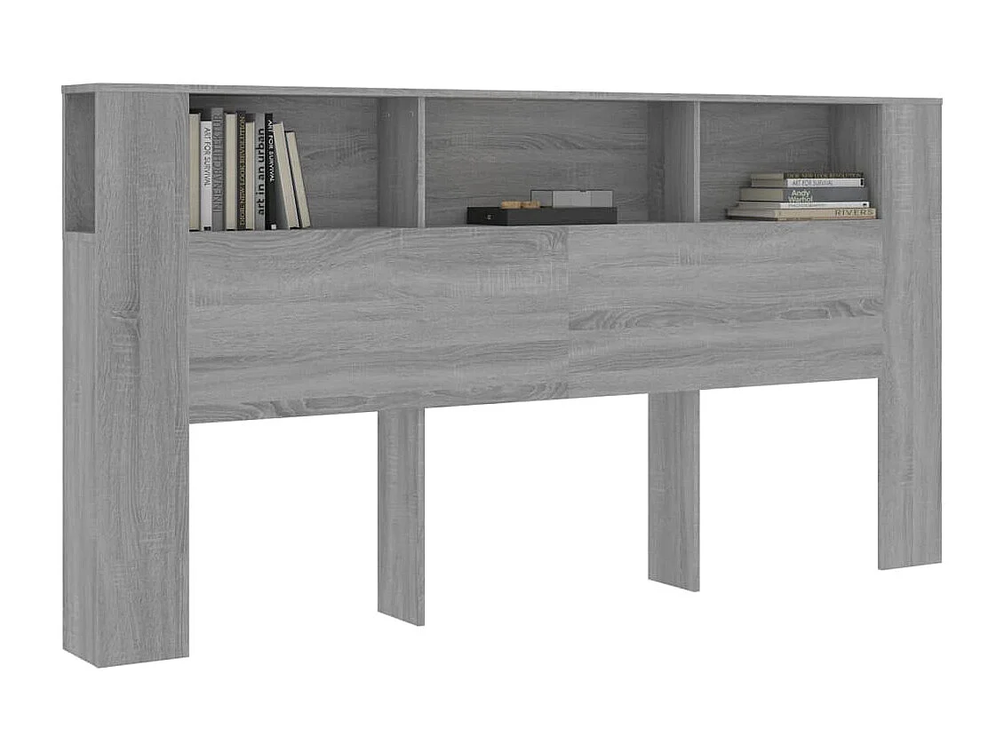 Tête de lit avec rangement Sonoma gris 200x18,5x104,5