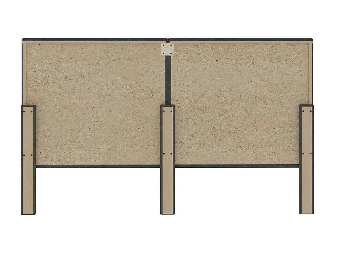 Tête de lit touffetée Gris foncé Tissu 160x200