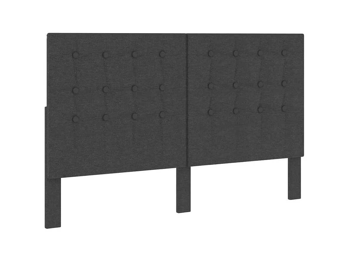 Tête de lit touffetée Gris foncé Tissu 160x200