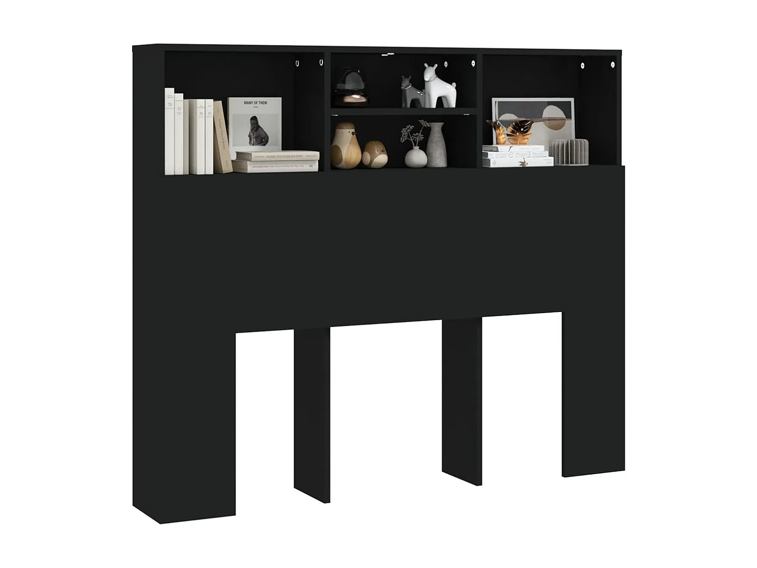 Armoire de tête de lit Noir 120x19x103,5 Koza