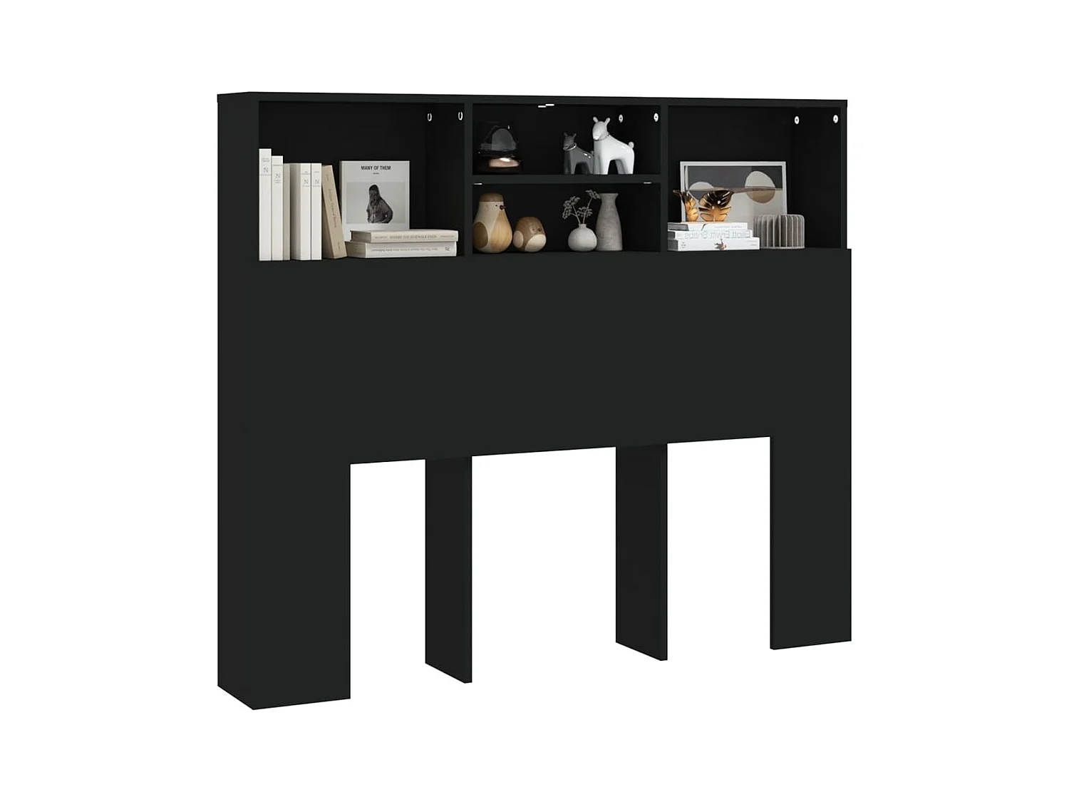 Armoire de tête de lit Noir 120x19x103,5 Koza