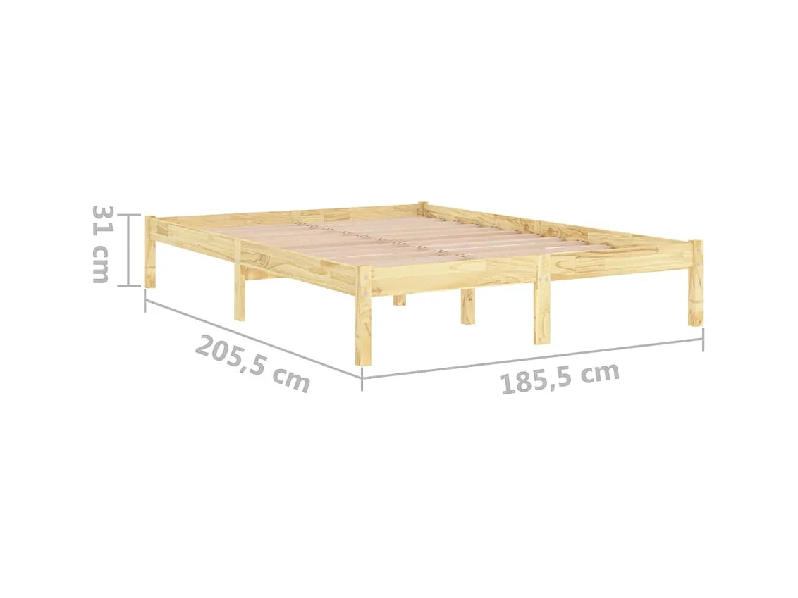 Cadre de lit Bois de pin massif 180x200 Natura