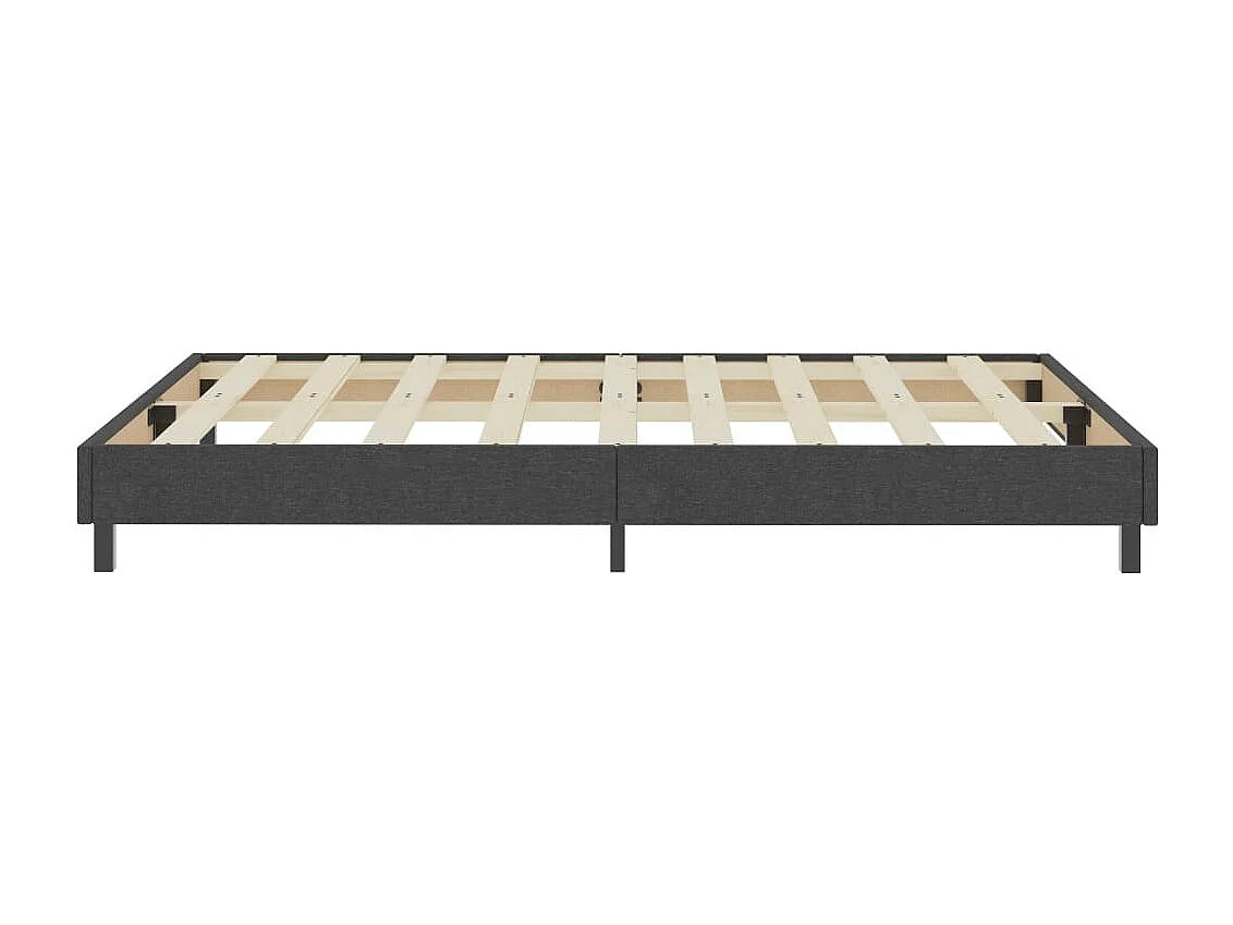 Sommier tapissier en tissu gris foncé sur pieds Sloka - Élégance et confort à 25.5cm de hauteur-140x200