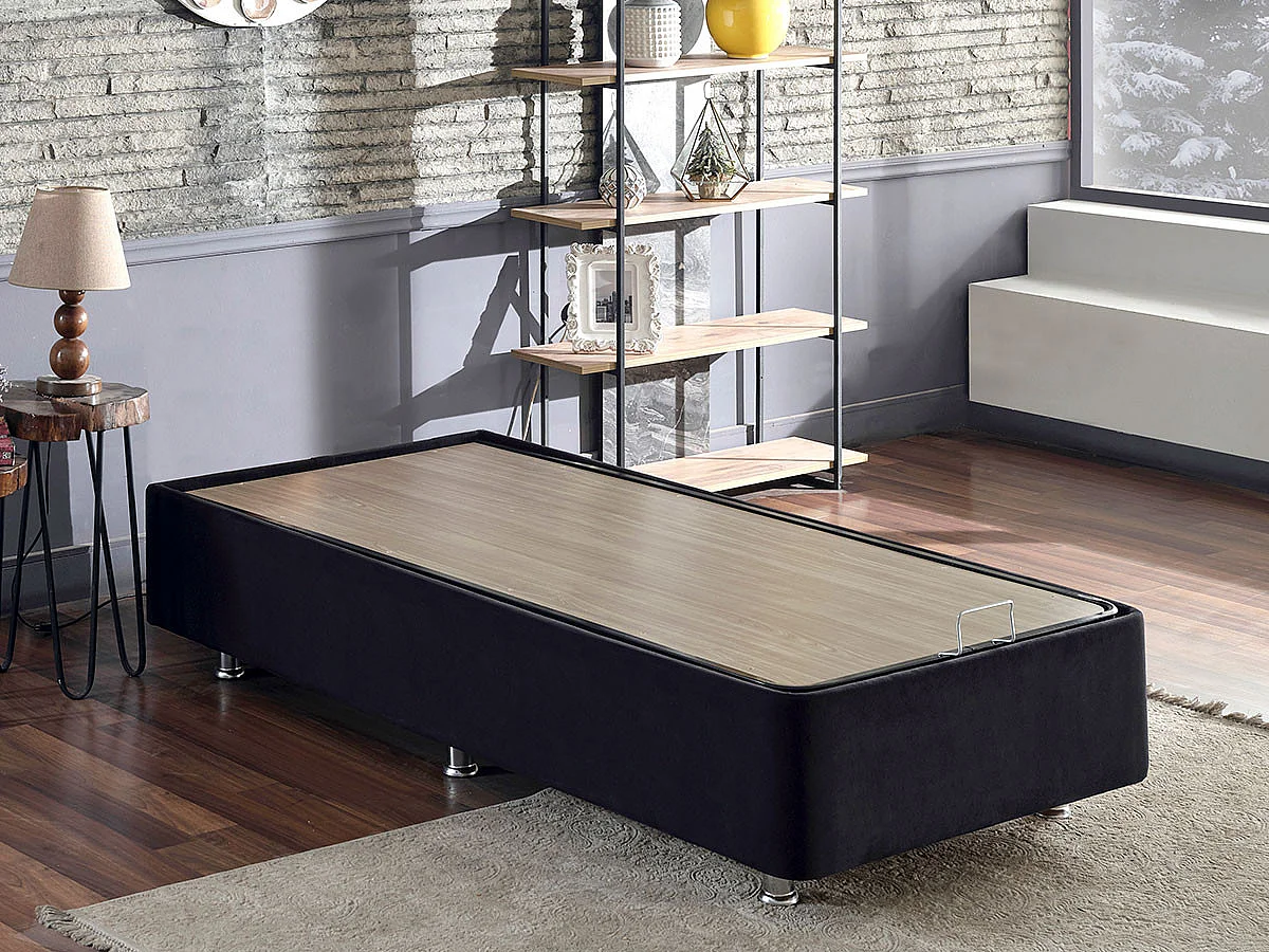 Cadre de lit avec coffre de rangement Rika - 6 tailles-Couchage 90x190 cm