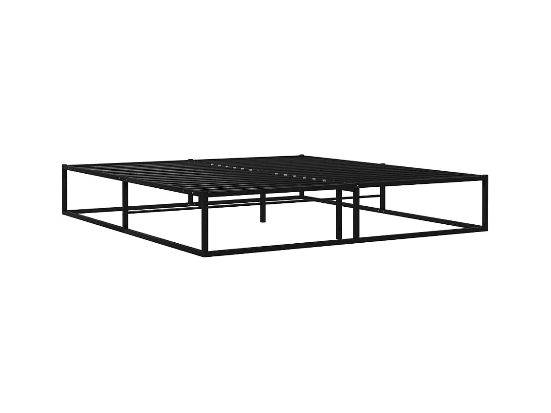 Cadre de lit en métal noir Kouza-140x200