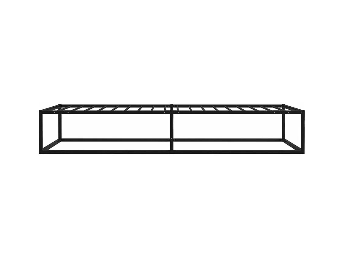 Estructura de cama de metal negra 140x200 cm-Ropa de cama 100x200 cm