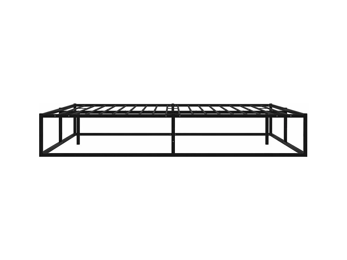 Estructura de cama de metal negra 140x200 cm-Ropa de cama 100x200 cm