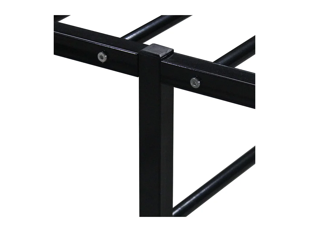 Estructura de cama de metal negra 140x200 cm-Ropa de cama 100x200 cm