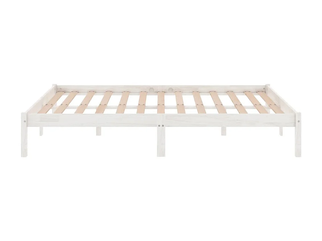 Cadre de lit Blanc Bois de pin massif 150x200 Natura