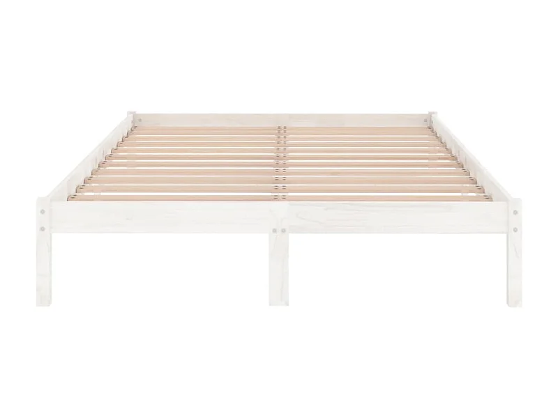 Cadre de lit Blanc Bois de pin massif 150x200 Natura