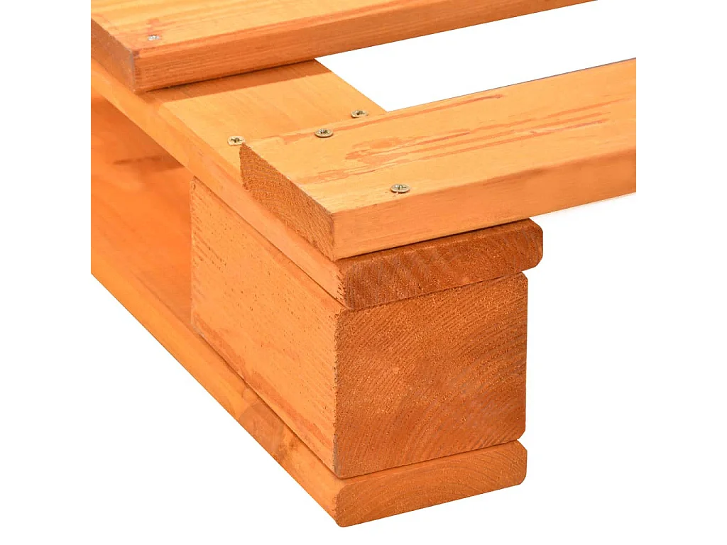 Cadre de lit de palette Marron Bois de pin massif 100x200