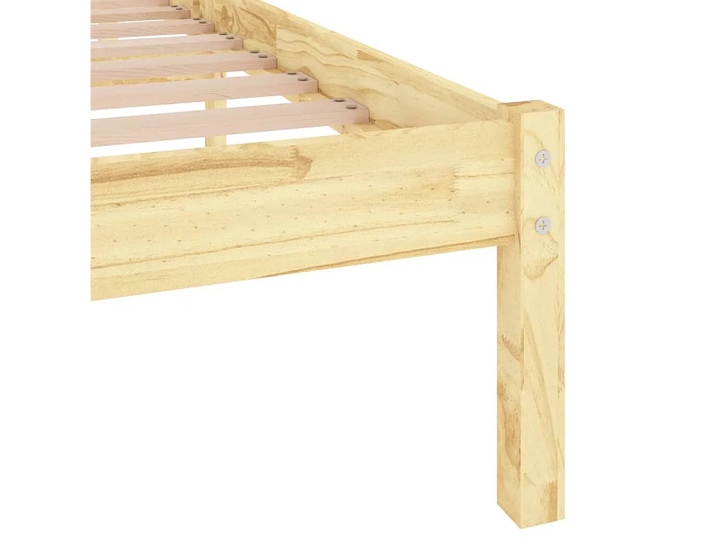 Cadre de lit Bois massif 135x190 Double 3