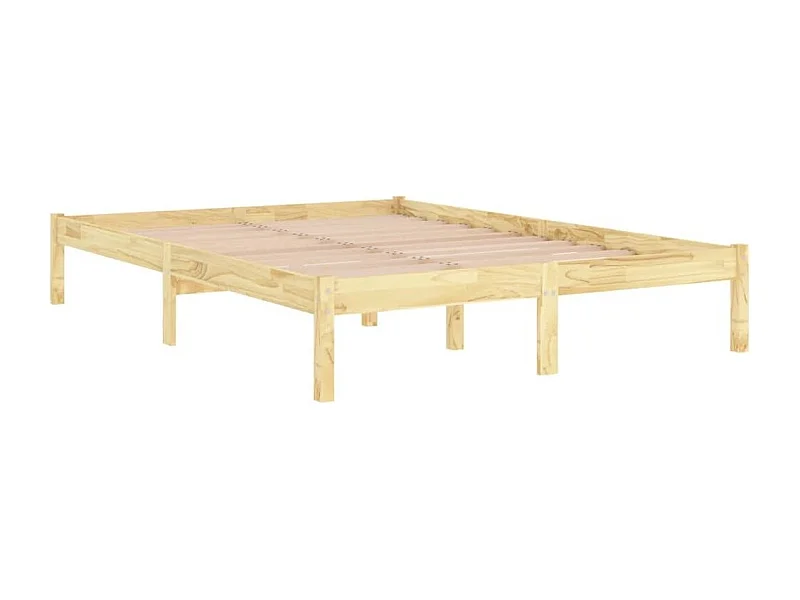 Cadre de lit Bois massif 135x190 Double 3