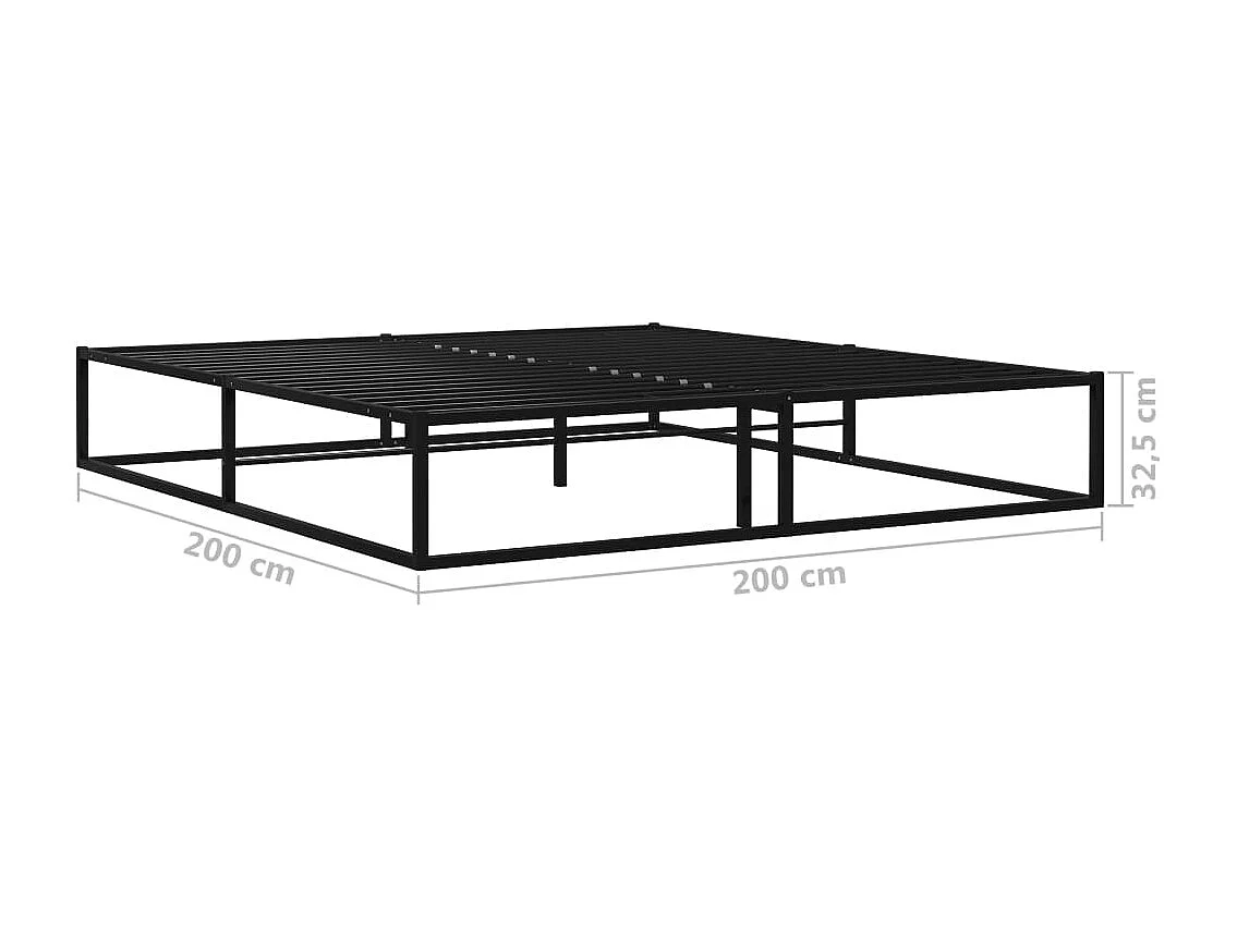 Cadre de lit en métal noir Kouza-200x200