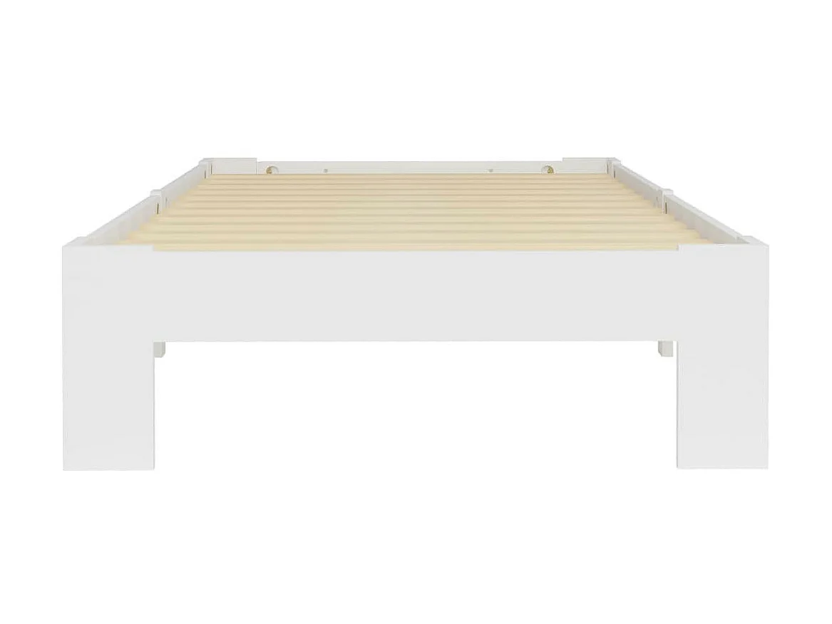 Lit Blanc Bois de pin massif 90x200 2