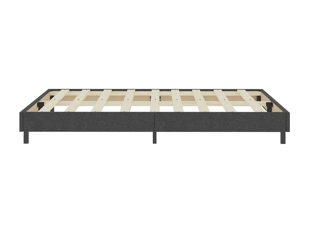 Sommier tapissier en tissu gris foncé sur pieds Sloka - Élégance et confort à 25.5cm de hauteur-80x200