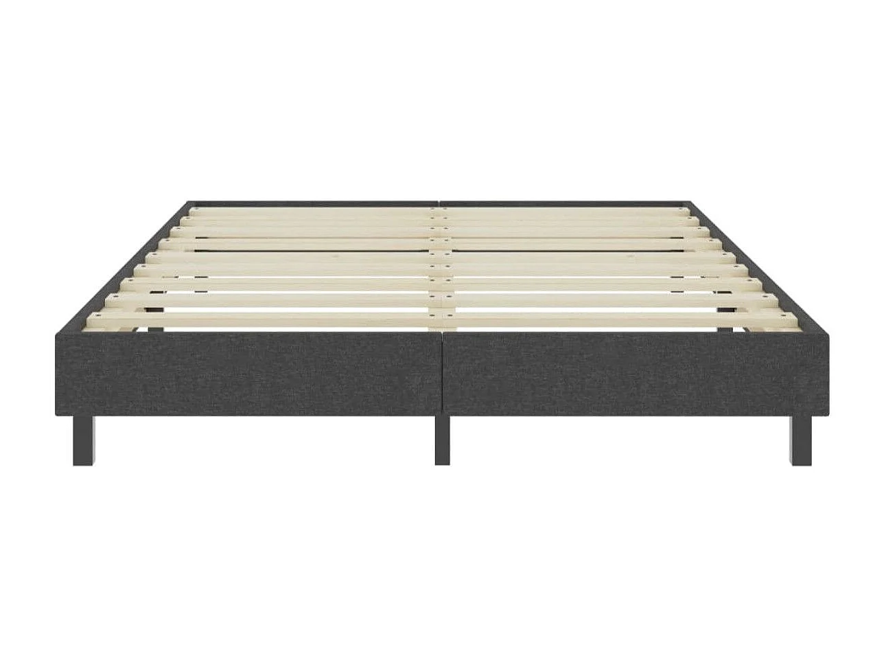 Sommier tapissier en tissu gris foncé sur pieds Sloka - Élégance et confort à 25.5cm de hauteur-80x200
